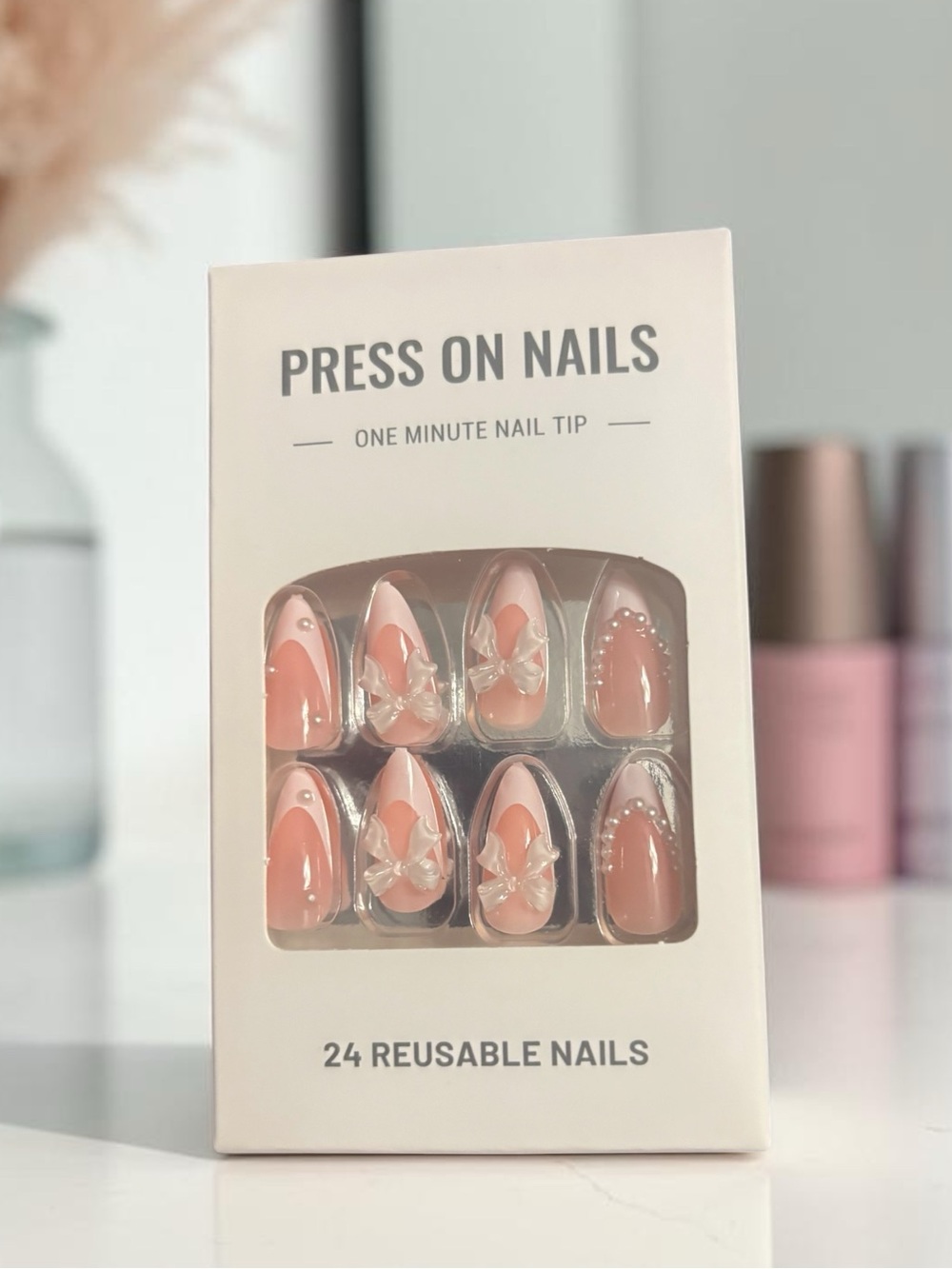 – 3D Blush Pink  ballerina Nails  (24 Pack)